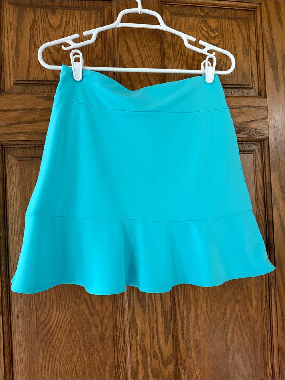 MELLY M Fishers Bright Turquoise Ruffle-Hem Small Skort NWT